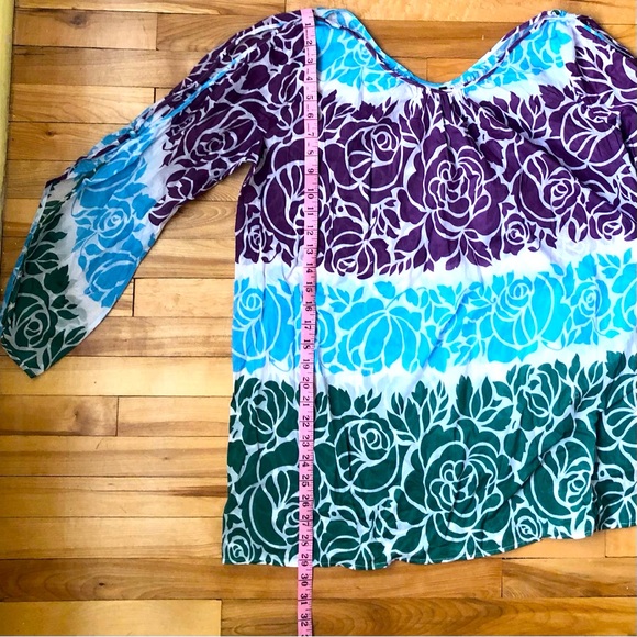 BCBG floral Cotton , long sleeve.boho swim cover up. - Picture 3 of 6